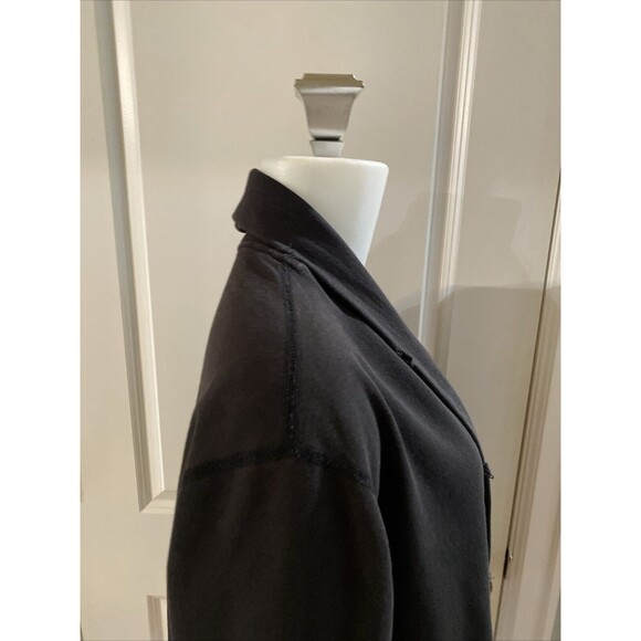 Standard James Perse Black Distressed Open Front Cardigan Sweatshirt -Size 2 - Picture 8 of 16